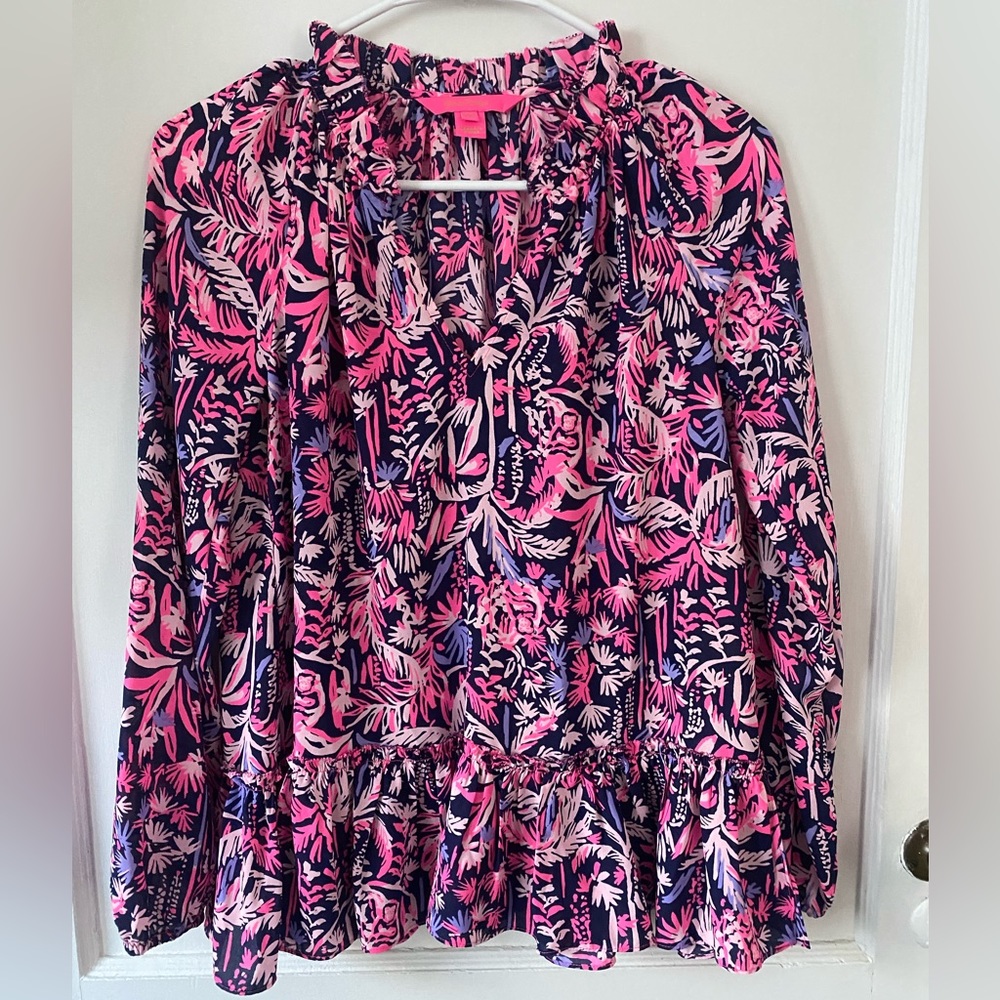 Lilly Pulitzer Savanna Long Sleeve Top/Blouse - Size XXS